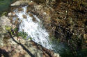 A man-made waterfall on the trail